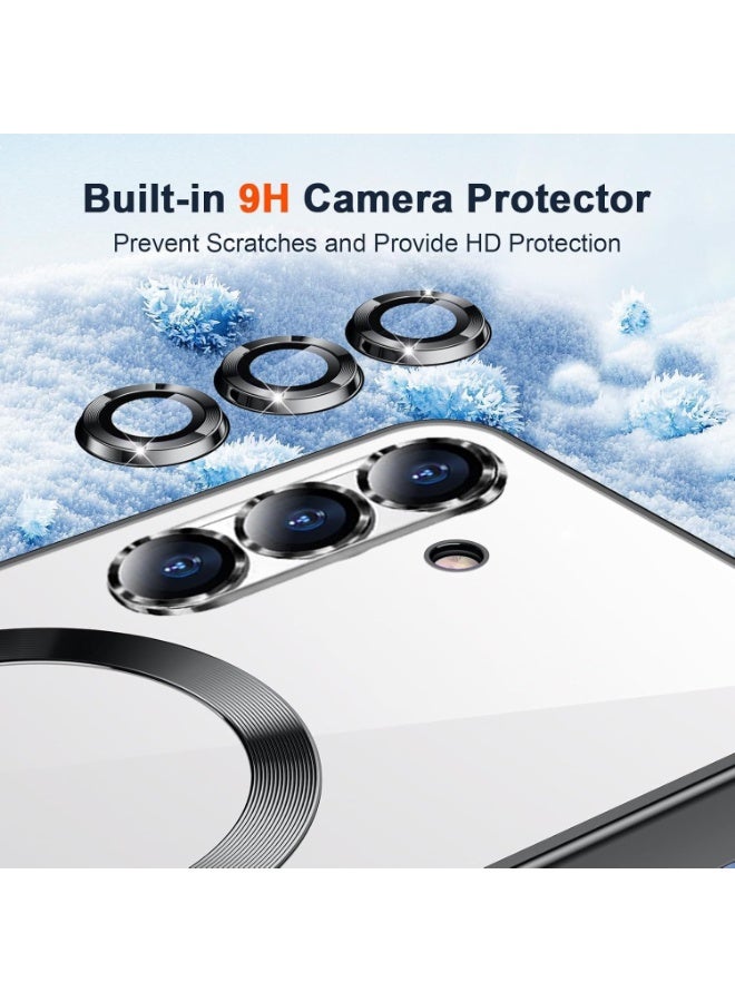 جراب مغناطيسي شفاف لهاتف سامسونج جالاكسي A17 / جالاكسي A26 مع واقي عدسة الكاميرا، متوافق مع ماج سيف، جراب هاتف من مادة TPU الناعمة المطلية بالكهرباء ومقاوم للصدمات لهاتف جالاكسي A17 / جالاكسي A26 (أسود) - Image 2